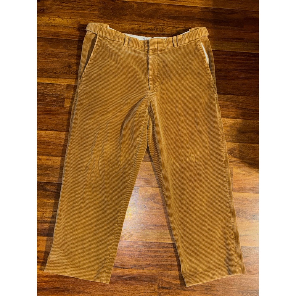 Lands End Traditional Fit Corduroy Pants Mens 36 Tan Wide Wale Straight Leg
